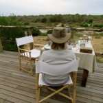 Meal overlooking the African savanna